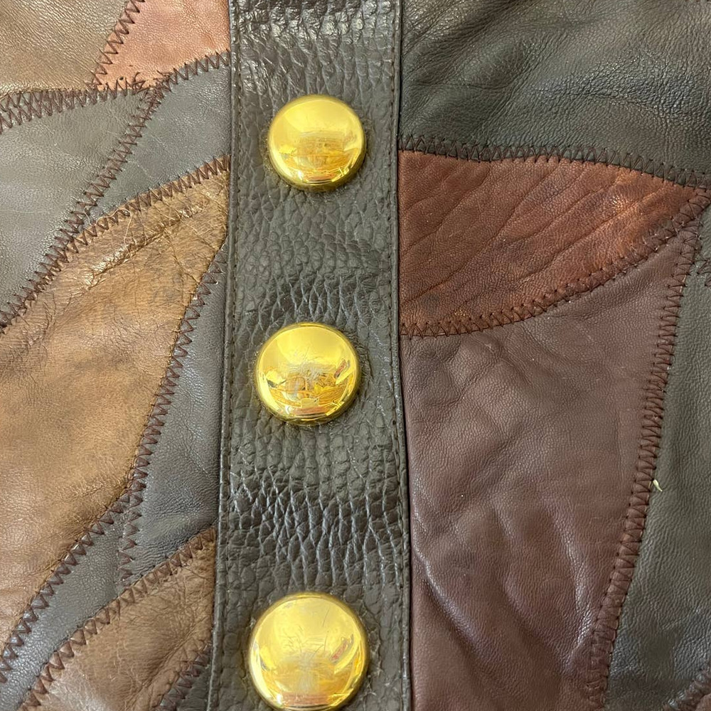 Leather Patchwork Shoulder Strap Agacci Purse Vin… - image 3